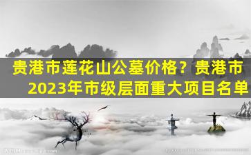 贵港市莲花山公墓价格？贵港市2023年市级层面重大项目名单