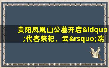 贵阳凤凰山公墓开启“代客祭祀，云’端寄情”