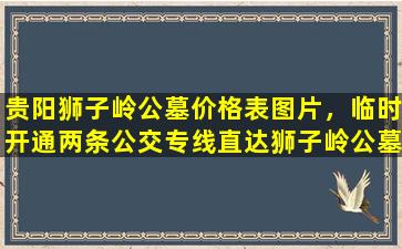 贵阳狮子岭公墓价格表图片，临时开通两条公交专线直达狮子岭公墓