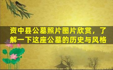 资中县公墓照片图片欣赏，了解一下这座公墓的历史与风格