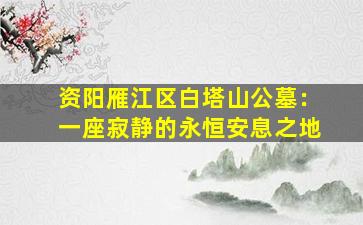 资阳雁江区白塔山公墓：一座寂静的永恒安息之地