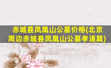 赤城县凤凰山公墓价格(北京周边赤城县凤凰山公墓孝道篇)