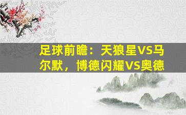 足球前瞻：天狼星VS马尔默，博德闪耀VS奥德