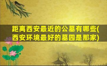距离西安最近的公墓有哪些(西安环境最好的墓园是那家)