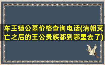 车王镇公墓价格查询电话(清朝灭亡之后的王公贵族都到哪里去了)