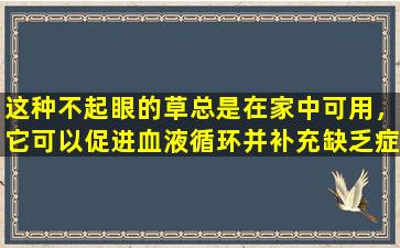 这种不起眼的草总是在家中可用，它可以促进血液循环并补充缺乏症。当您遇到家乡时，应该珍惜它。