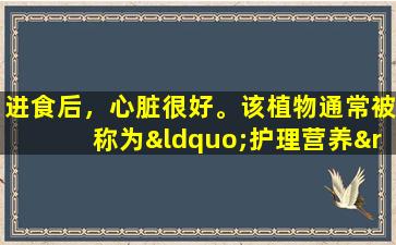 进食后，心脏很好。该植物通常被称为“护理营养”。每公斤的成本为10元。遇到它时不要错过它！