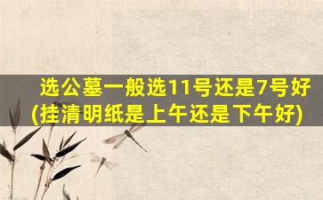选公墓一般选11号还是7号好(挂清明纸是上午还是下午好)