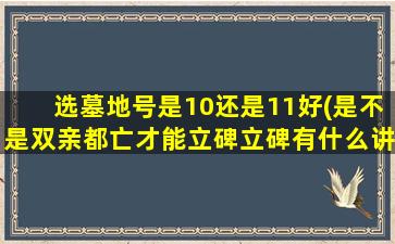 选墓地号是10还是11好(是不是双亲都亡才能立碑立碑有什么讲究)
