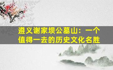 遵义谢家坝公墓山：一个值得一去的历史文化名胜