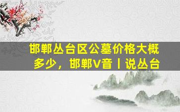 邯郸丛台区公墓价格大概多少，邯郸V音丨说丛台