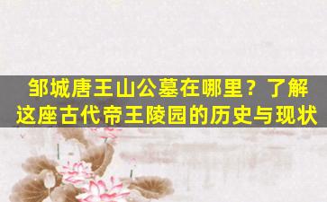 邹城唐王山公墓在哪里？了解这座古代帝王陵园的历史与现状