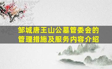 邹城唐王山公墓管委会的管理措施及服务内容介绍