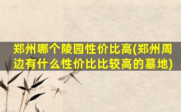 郑州哪个陵园性价比高(郑州周边有什么性价比比较高的墓地)