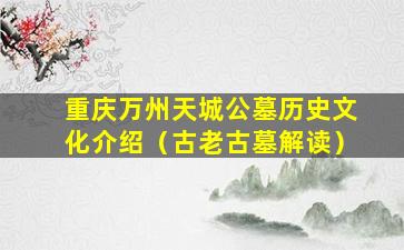 重庆万州天城公墓历史文化介绍（古老古墓解读）