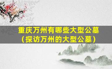 重庆万州有哪些大型公墓（探访万州的大型公墓）