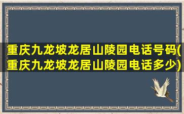 重庆九龙坡龙居山陵园电话号码(重庆九龙坡龙居山陵园电话多少)