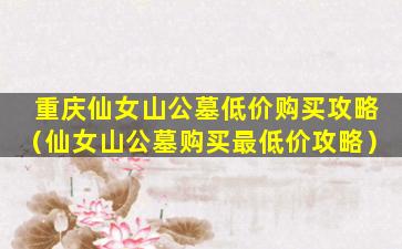 重庆仙女山公墓低价购买攻略（仙女山公墓购买最低价攻略）