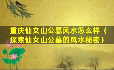 重庆仙女山公墓风水怎么样（探索仙女山公墓的风水秘密）