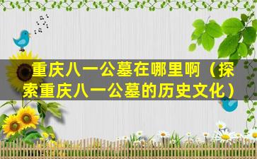 重庆八一公墓在哪里啊（探索重庆八一公墓的历史文化）