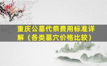 重庆公墓代祭费用标准详解（各类墓穴价格比较）