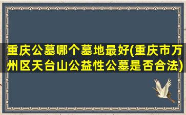 重庆公墓哪个墓地最好(重庆市万州区天台山公益性公墓是否合法)