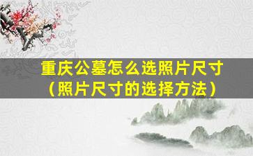 重庆公墓怎么选照片尺寸（照片尺寸的选择方法）