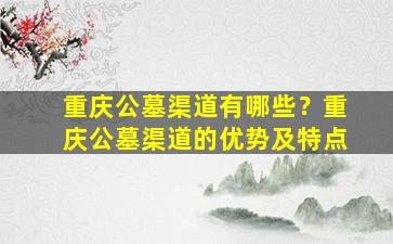 重庆公墓渠道有哪些？重庆公墓渠道的优势及特点