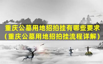 重庆公墓用地招拍挂有哪些要求（重庆公墓用地招拍挂流程详解）