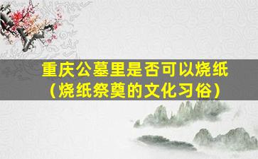 重庆公墓里是否可以烧纸（烧纸祭奠的文化习俗）