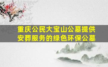 重庆公民大宝山公墓提供安葬服务的绿色环保公墓