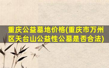 重庆公益墓地价格(重庆市万州区天台山公益性公墓是否合法)