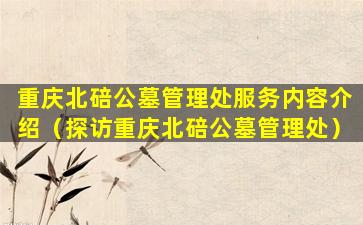 重庆北碚公墓管理处服务内容介绍（探访重庆北碚公墓管理处）