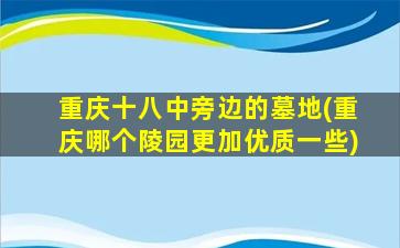 重庆十八中旁边的墓地(重庆哪个陵园更加优质一些)