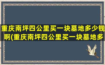 重庆南坪四公里买一块墓地多少钱啊(重庆南坪四公里买一块墓地多少钱一平)