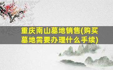 重庆南山墓地销售(购买墓地需要办理什么手续)