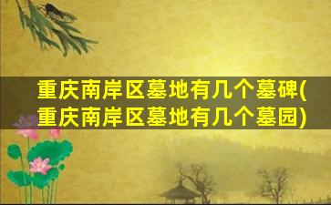 重庆南岸区墓地有几个墓碑(重庆南岸区墓地有几个墓园)