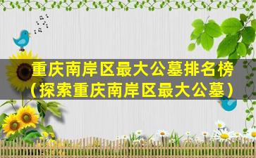 重庆南岸区最大公墓排名榜（探索重庆南岸区最大公墓）