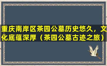 重庆南岸区茶园公墓历史悠久，文化底蕴深厚（茶园公墓古迹之旅）