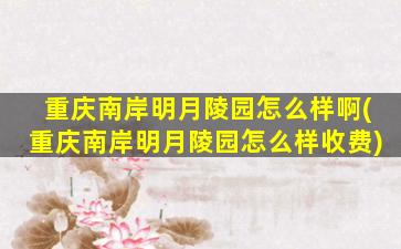重庆南岸明月陵园怎么样啊(重庆南岸明月陵园怎么样收费)
