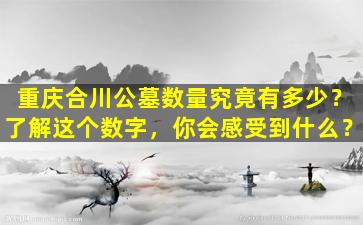 重庆合川公墓数量究竟有多少？了解这个数字，你会感受到什么？