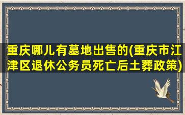 重庆哪儿有墓地出售的(重庆市江津区退休公务员死亡后土葬政策)