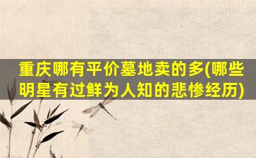 重庆哪有平价墓地卖的多(哪些明星有过鲜为人知的悲惨经历)