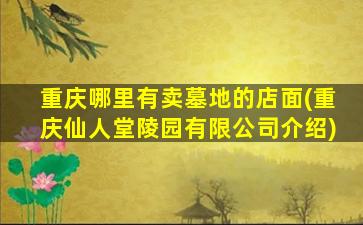 重庆哪里有卖墓地的店面(重庆仙人堂陵园有限公司介绍)