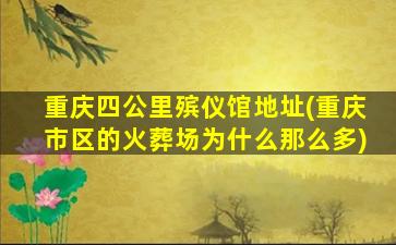 重庆四公里殡仪馆地址(重庆市区的火葬场为什么那么多)