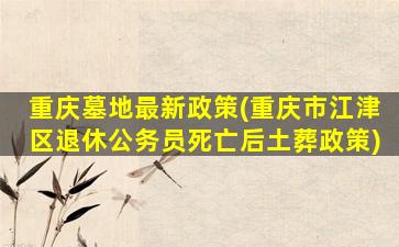 重庆墓地最新政策(重庆市江津区退休公务员死亡后土葬政策)