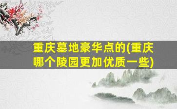 重庆墓地豪华点的(重庆哪个陵园更加优质一些)