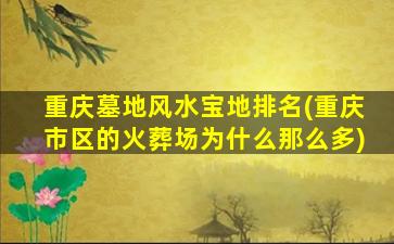 重庆墓地风水宝地排名(重庆市区的火葬场为什么那么多)