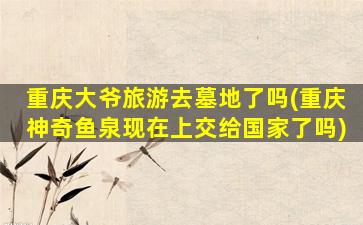重庆大爷旅游去墓地了吗(重庆神奇鱼泉现在上交给国家了吗)