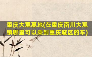 重庆大观墓地(在重庆南川大观镇哪里可以乘到重庆城区的车)